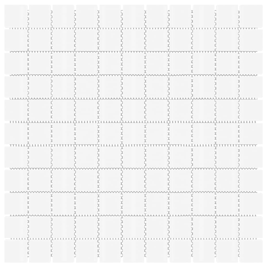 Mosaiikkilaatat 11 kpl valkoinen 30x30 cm lasi - Harrastajankoti.fi