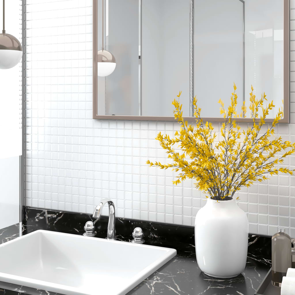 Mosaiikkilaatat 11 kpl valkoinen 30x30 cm lasi - Harrastajankoti.fi