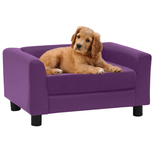 Koiran sohva viininpunainen 60x43x30 cm plyysi ja keinonahka - Harrastajankoti.fi
