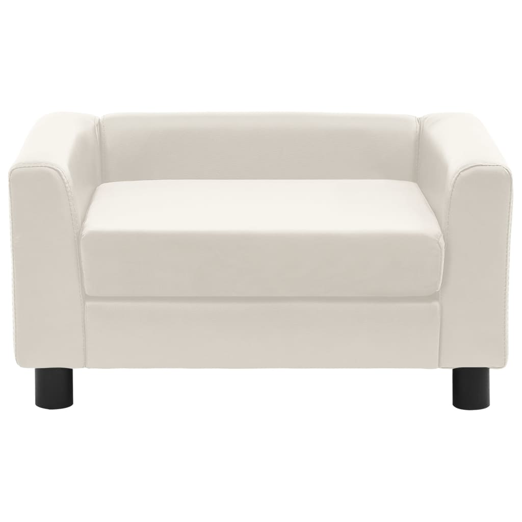 Koiran sohva kerma 60x43x30 cm plyysi ja keinonahka - Harrastajankoti.fi