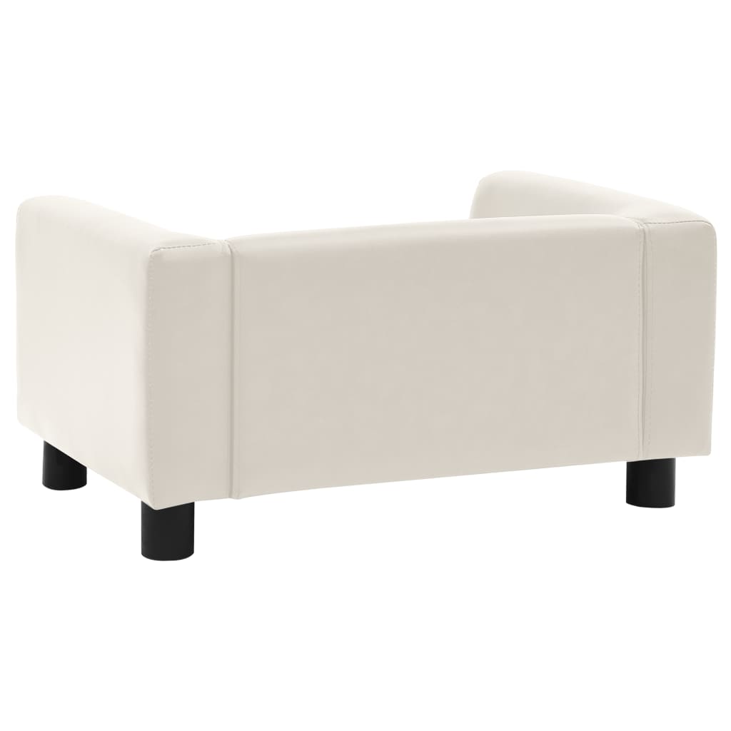 Koiran sohva kerma 60x43x30 cm plyysi ja keinonahka - Harrastajankoti.fi