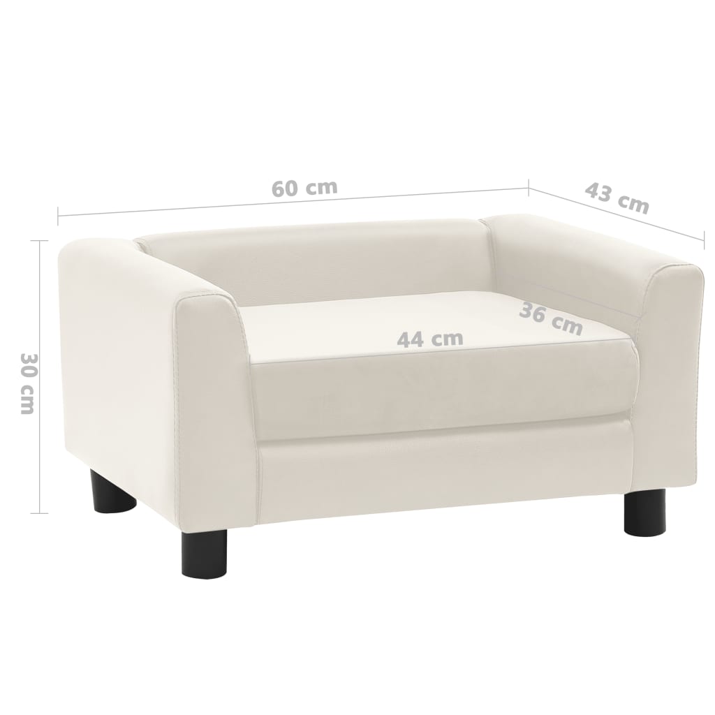 Koiran sohva kerma 60x43x30 cm plyysi ja keinonahka - Harrastajankoti.fi