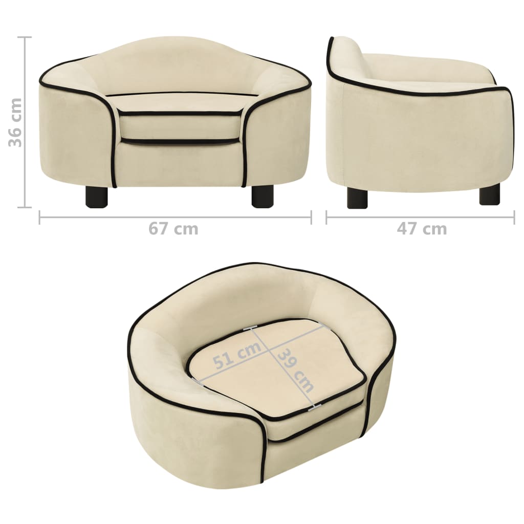 Koiran sohva kerma 67x47x36 cm plyysi - Harrastajankoti.fi