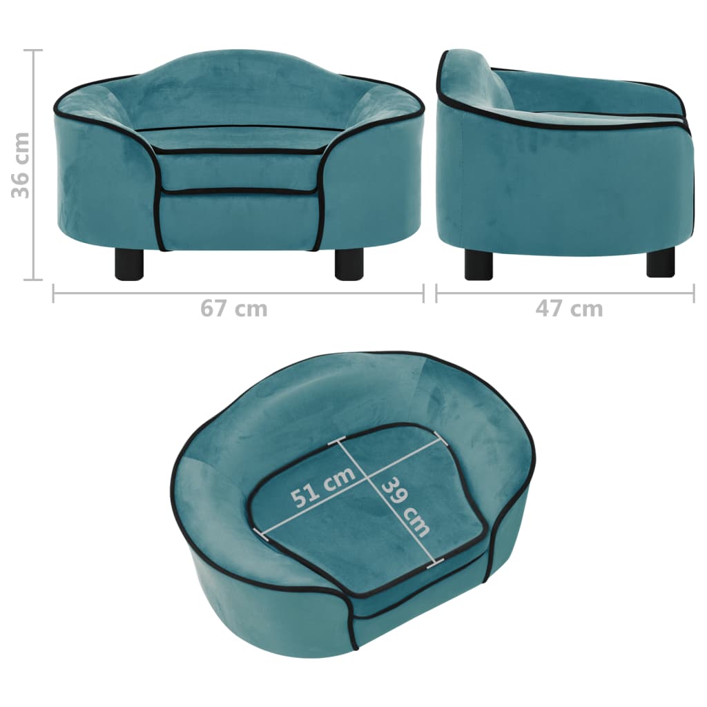 Koiran sohva turkoosi 67x47x36 cm plyysi - Harrastajankoti.fi
