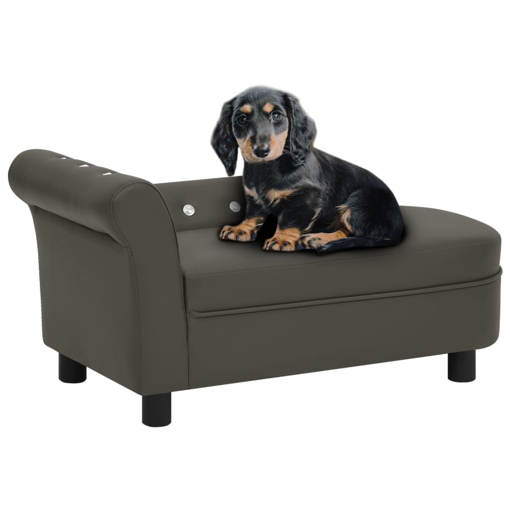 Koiran sohva tummanharmaa 83x45x42 cm keinonahka - Harrastajankoti.fi