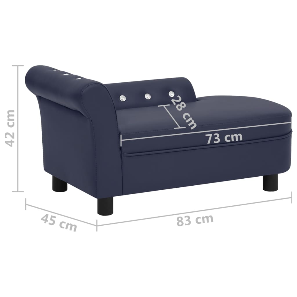 Koiran sohva sininen 83x45x42 cm keinonahka - Harrastajankoti.fi