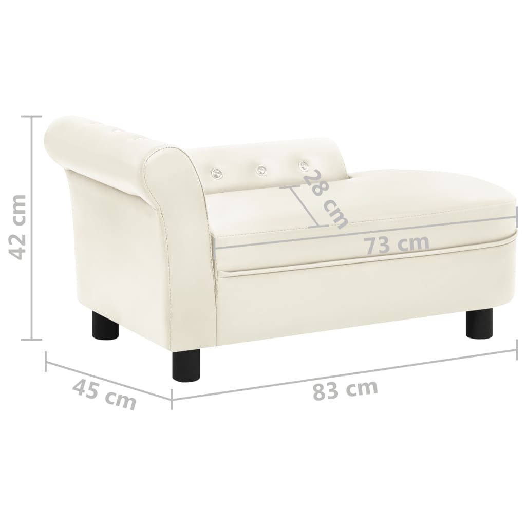 Koiran sohva kerma 83x45x42 cm keinonahka - Harrastajankoti.fi