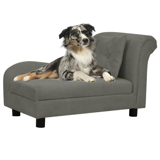 Koiran sohva tyynyllä tummanharmaa 83x44x44 cm plyysi - Harrastajankoti.fi