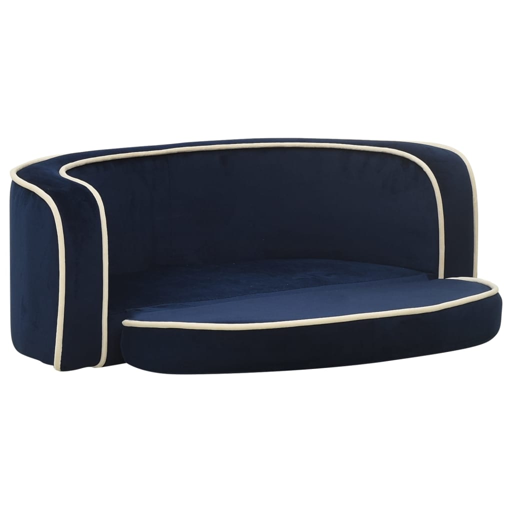 Taitettava koiran sohva sininen 73x67x26 cm plyysi pestävä - Harrastajankoti.fi