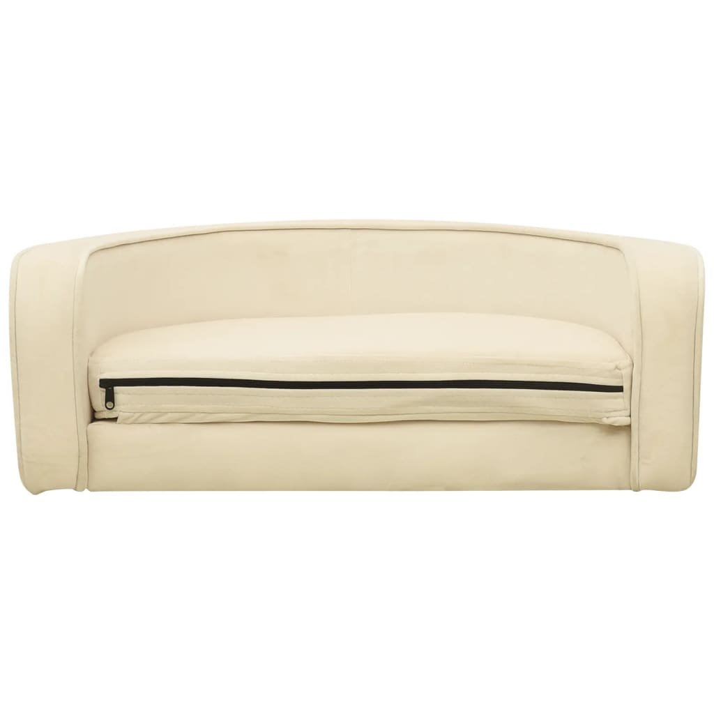 Taitettava koiran sohva kerma 73x67x26 cm plyysi pestävä - Harrastajankoti.fi