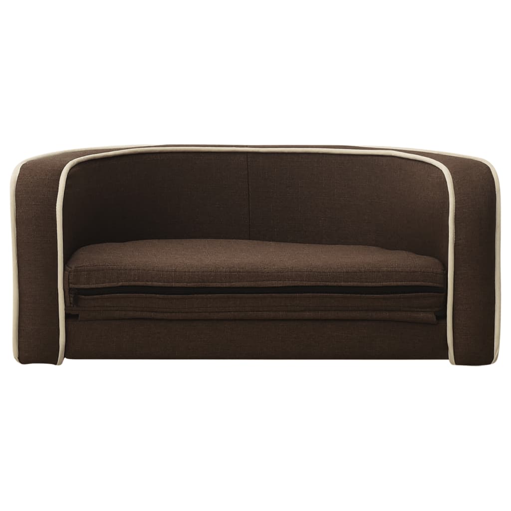 Taitettava koiran sohva ruskea 76x71x30 cm pellava pestävä - Harrastajankoti.fi