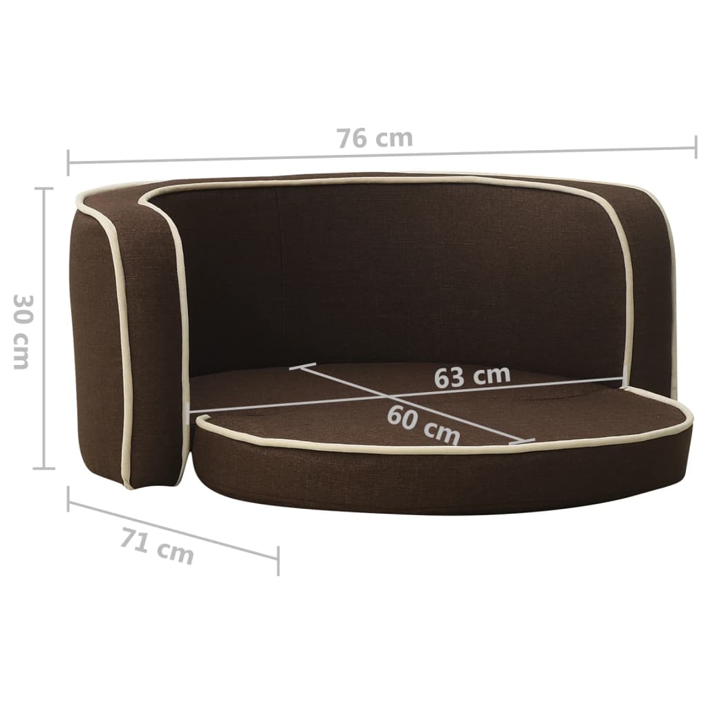 Taitettava koiran sohva ruskea 76x71x30 cm pellava pestävä - Harrastajankoti.fi
