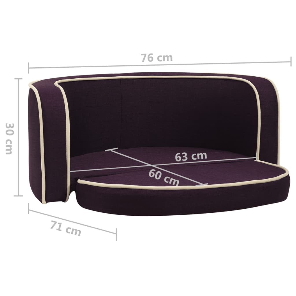 Taitettava koiran sohva viininp. 76x71x30cm pellava pestävä - Harrastajankoti.fi