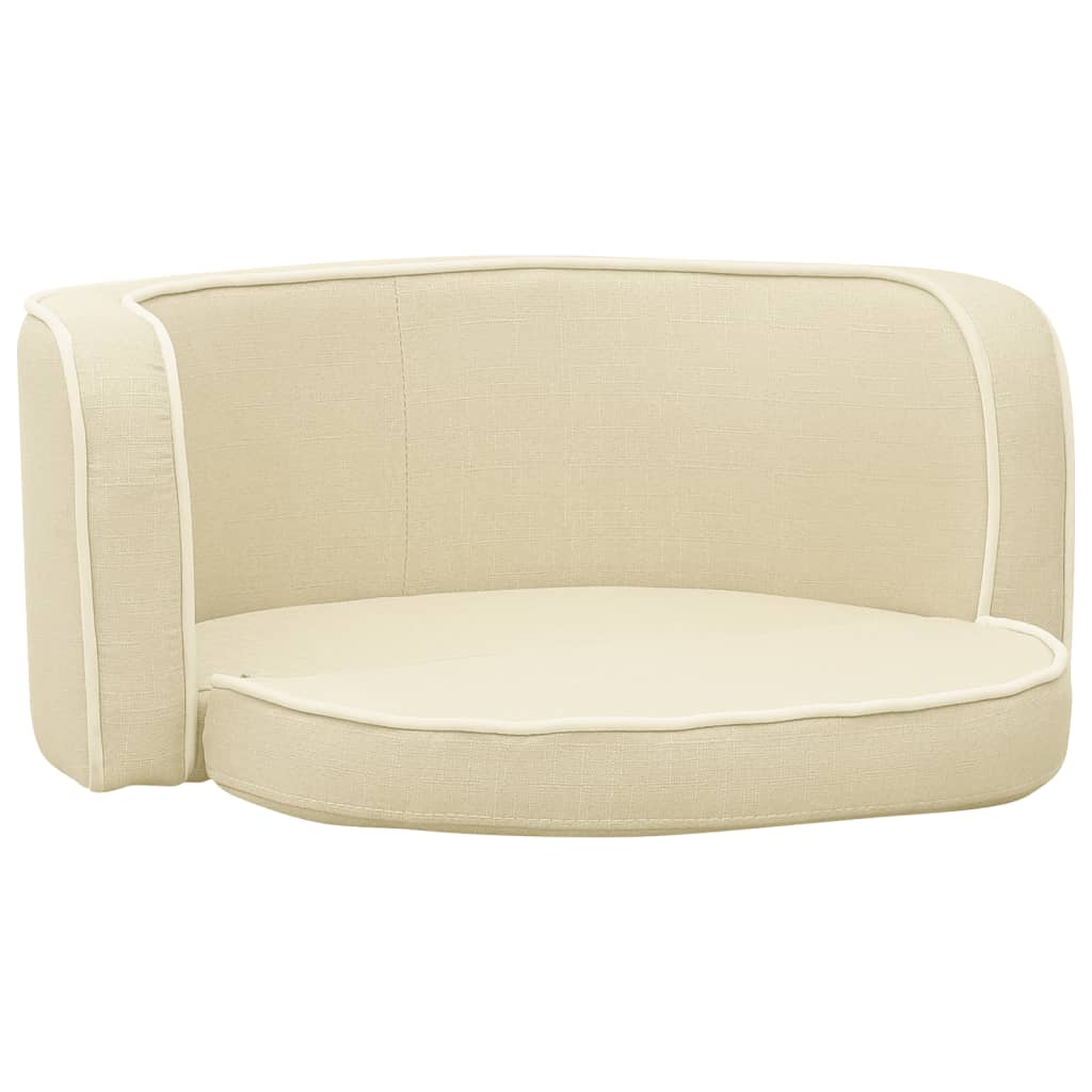 Taitettava koiran sohva kerma 76x71x30 cm pellava pestävä - Harrastajankoti.fi