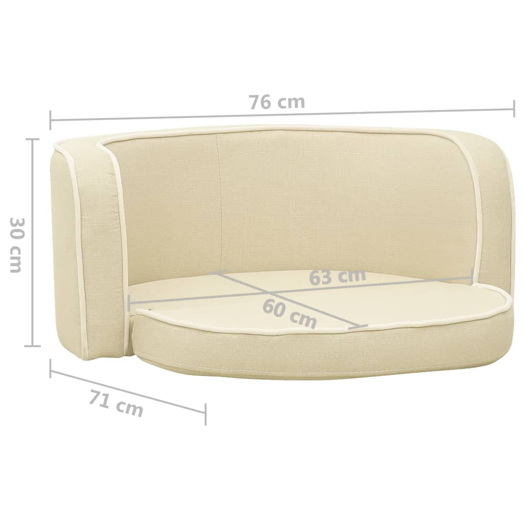 Taitettava koiran sohva kerma 76x71x30 cm pellava pestävä - Harrastajankoti.fi