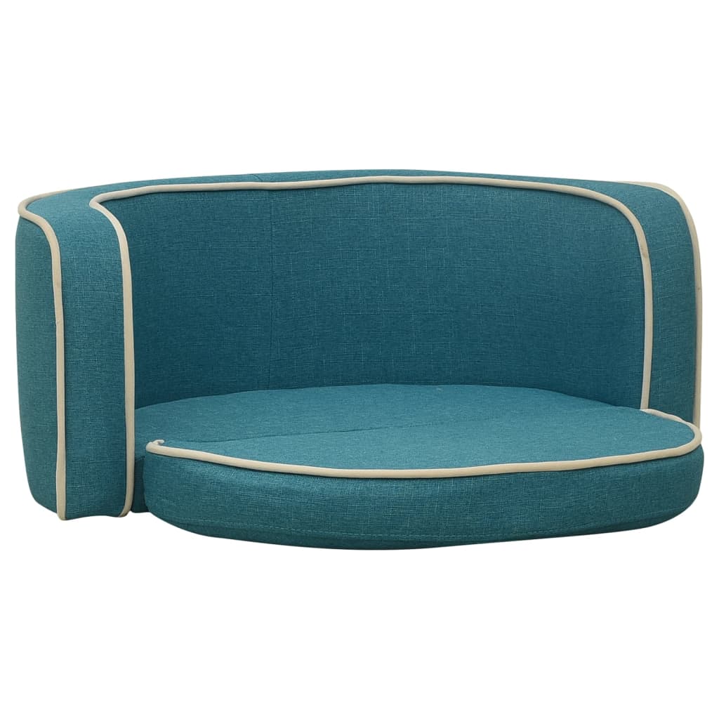 Taitettava koiran sohva turkoosi 76x71x30cm pellava pestävä - Harrastajankoti.fi
