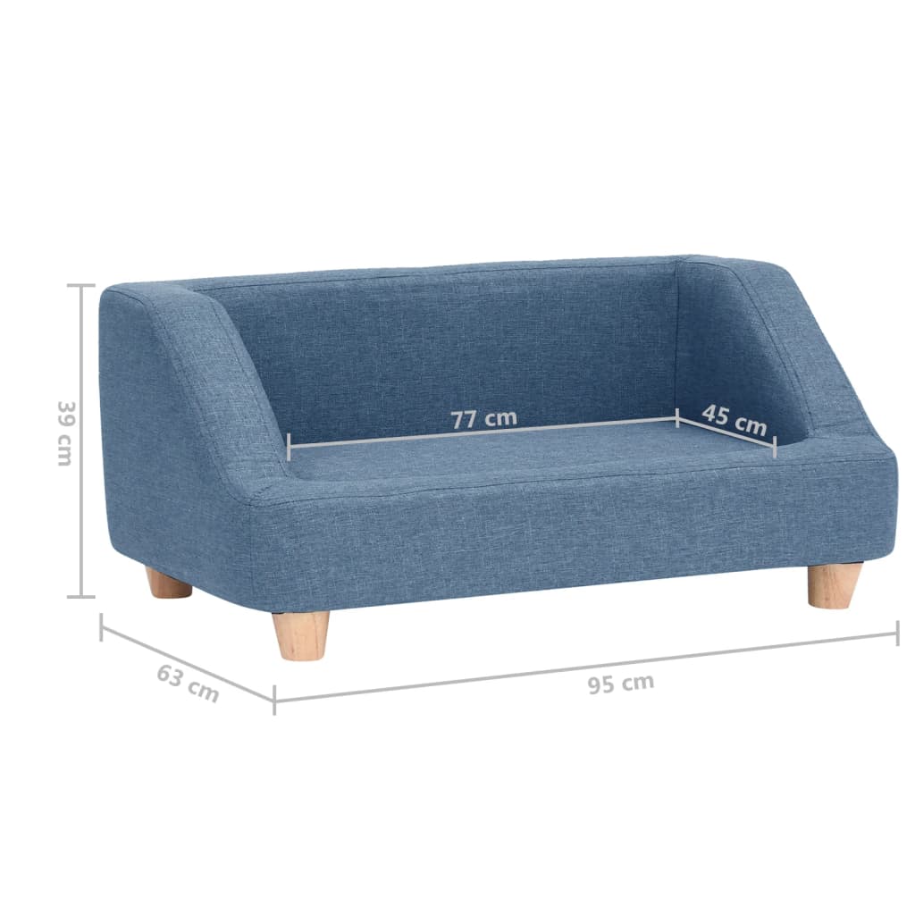 Koiran sohva sininen 95x63x39 cm pellava - Harrastajankoti.fi