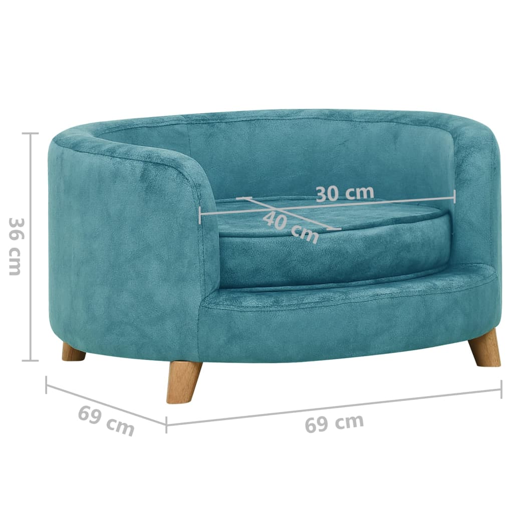 Koiran sohva turkoosi 69x69x36 cm plyysi - Harrastajankoti.fi