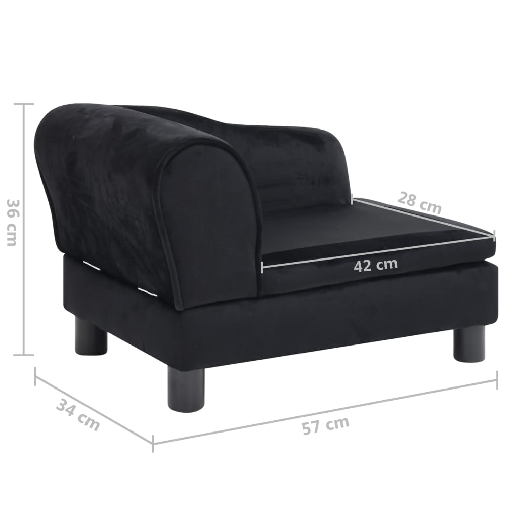 Koiran sohva musta 57x34x36 cm plyysi - Harrastajankoti.fi