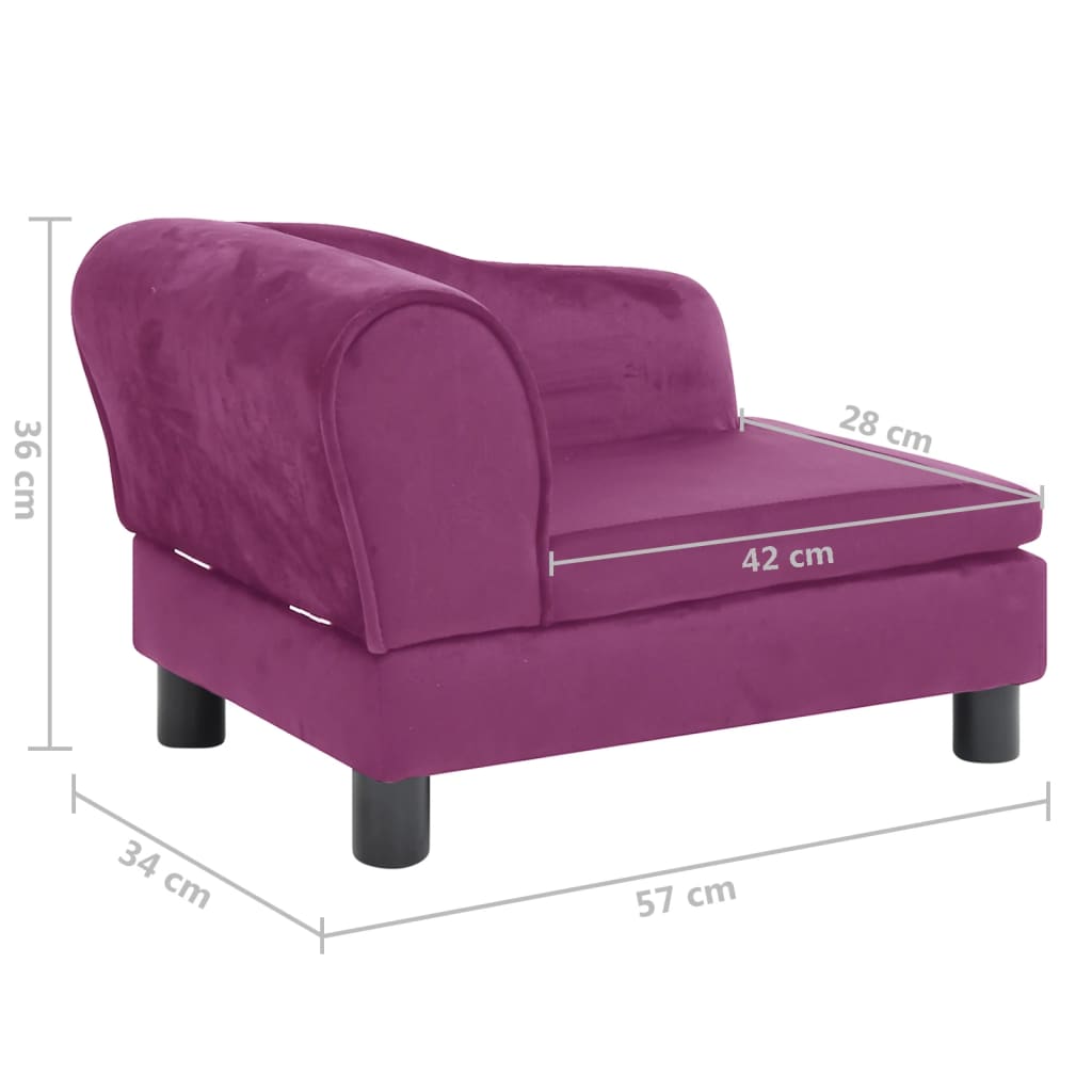 Koiran sohva viininpunainen 57x34x36 cm plyysi - Harrastajankoti.fi
