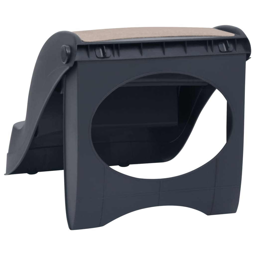 Kokoontaittuvat 3 askelman koiran portaat tummanharmaa - Harrastajankoti.fi