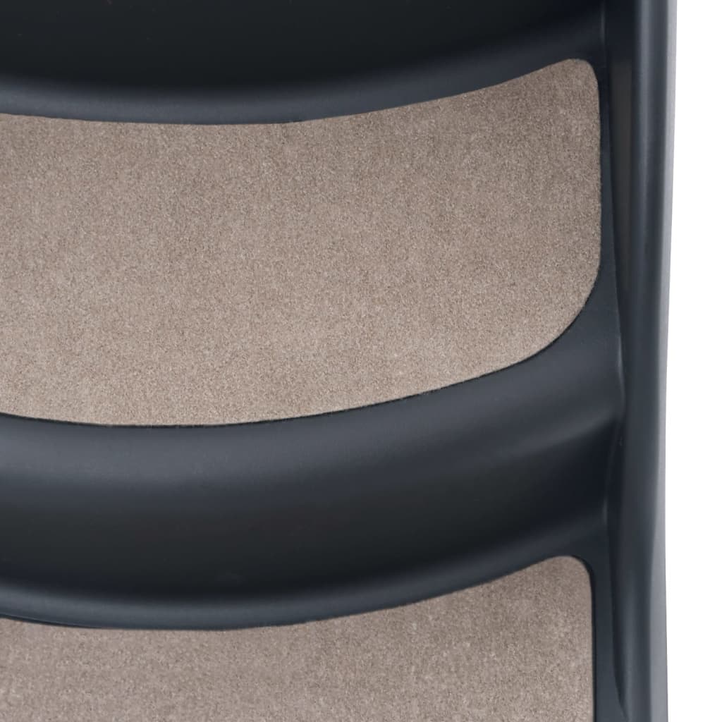 Kokoontaittuvat 3 askelman koiran portaat tummanharmaa - Harrastajankoti.fi