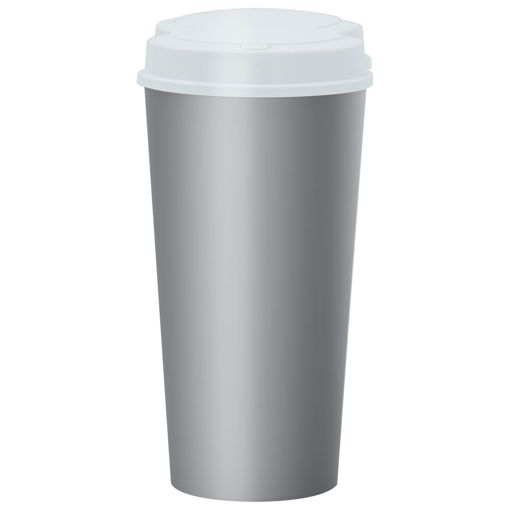 2-osainen roskakori hopea ja valkoinen 50 l - Harrastajankoti.fi