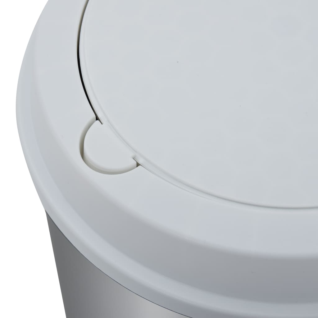 2-osainen roskakori hopea ja valkoinen 50 l - Harrastajankoti.fi