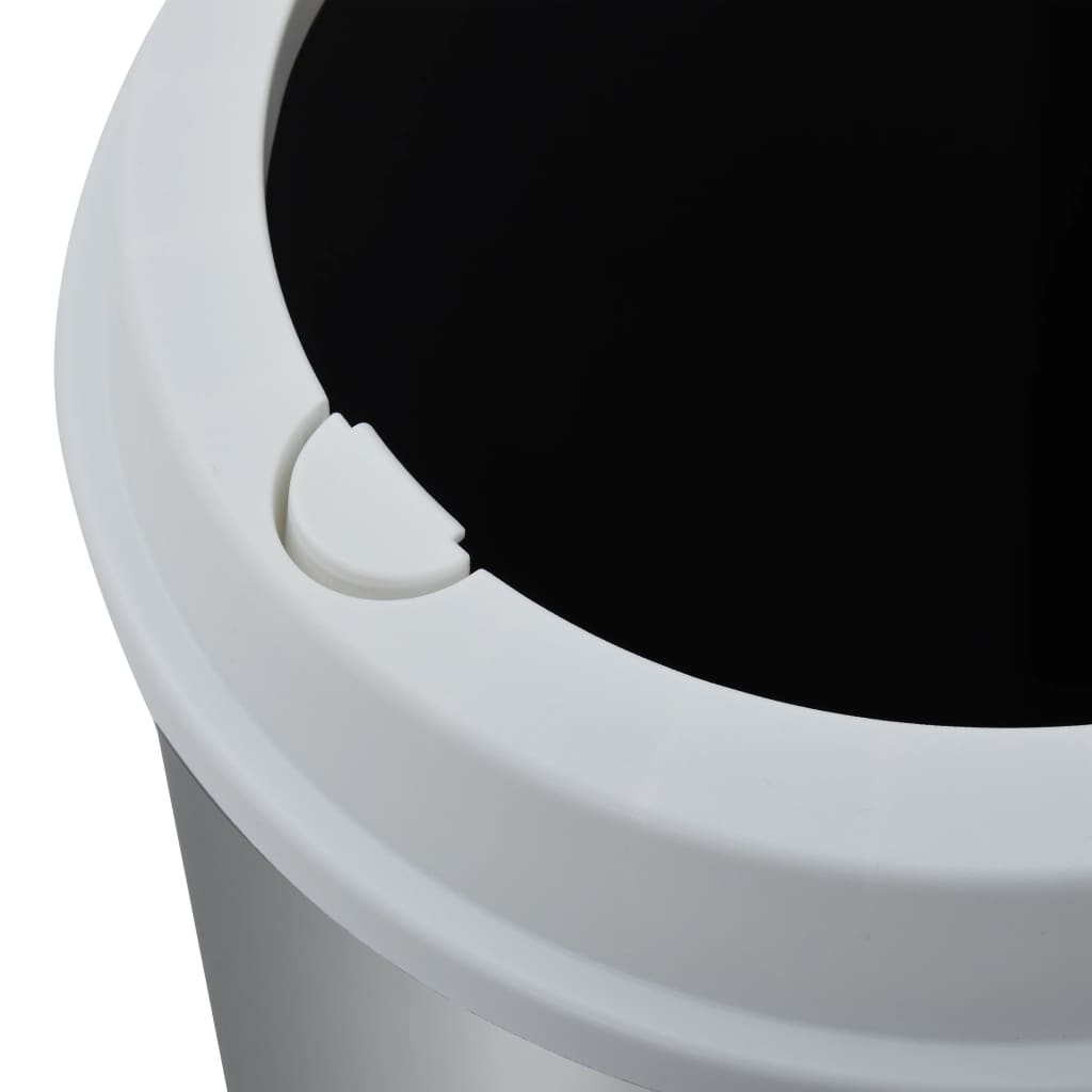 2-osainen roskakori hopea ja valkoinen 50 l - Harrastajankoti.fi