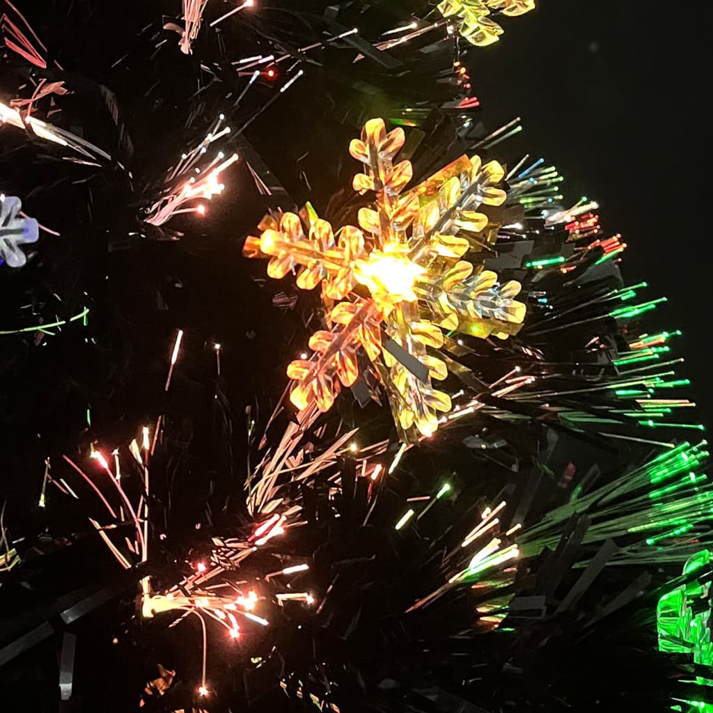 Joulukuusi LED-lumihiutaleilla musta 64 cm kuituoptiikka - Harrastajankoti.fi