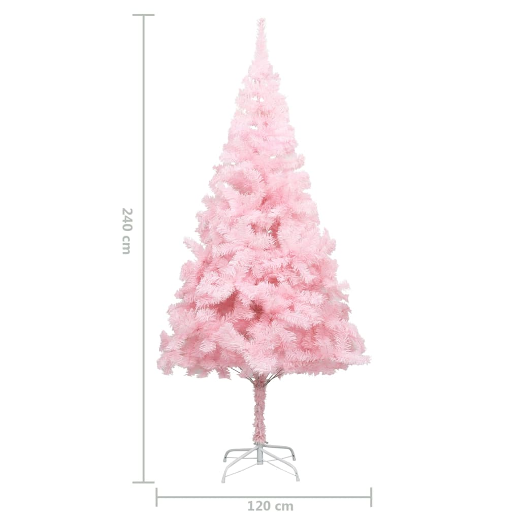Tekojoulukuusi jalustalla pinkki 240 cm PVC - Harrastajankoti.fi