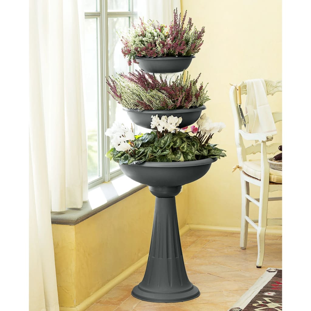 Kukkakulho harmaa Ø50x114 cm - Harrastajankoti.fi