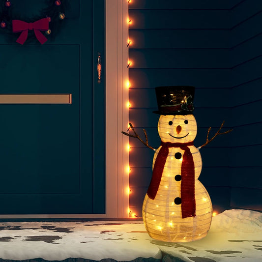 Lumiukko joulukoriste LED-valoilla ylellinen kangas 60 cm - Harrastajankoti.fi