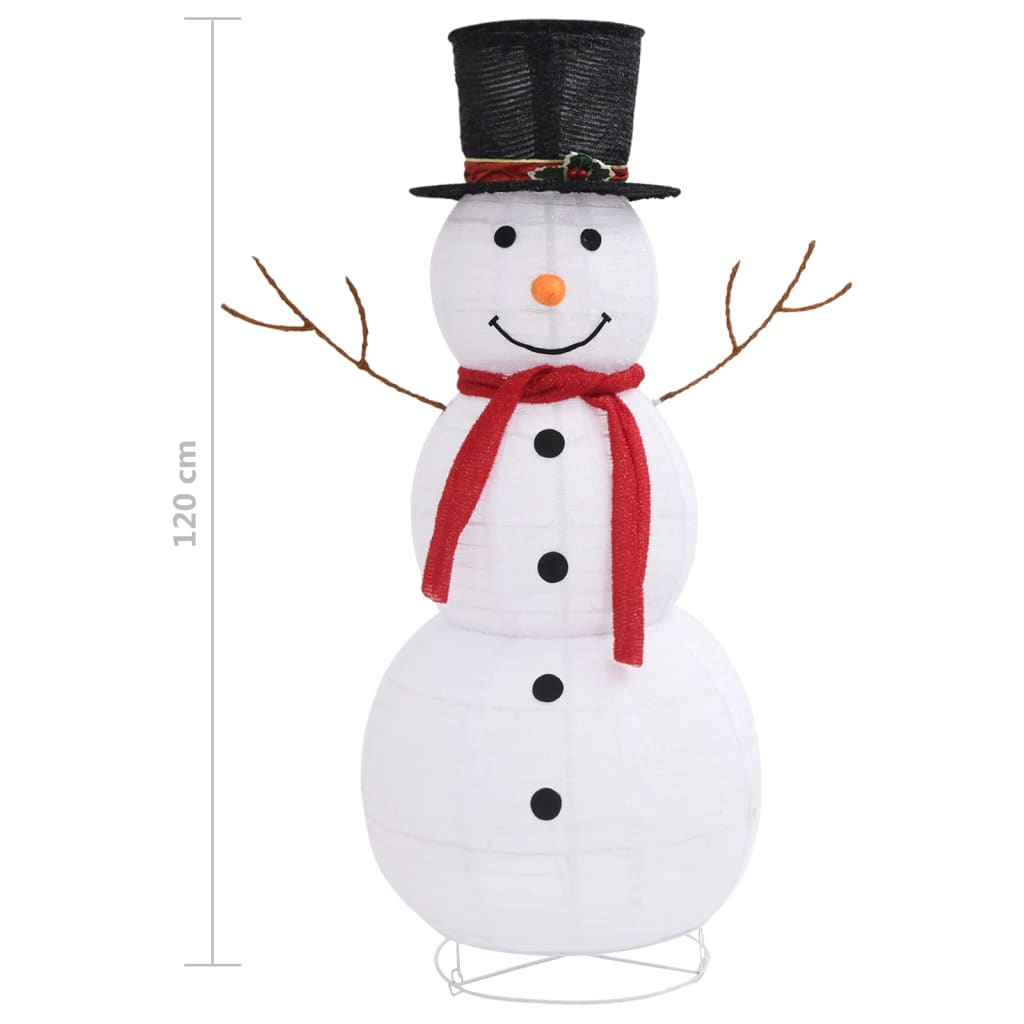 Lumiukko joulukoriste LED-valoilla ylellinen kangas 120 cm - Harrastajankoti.fi
