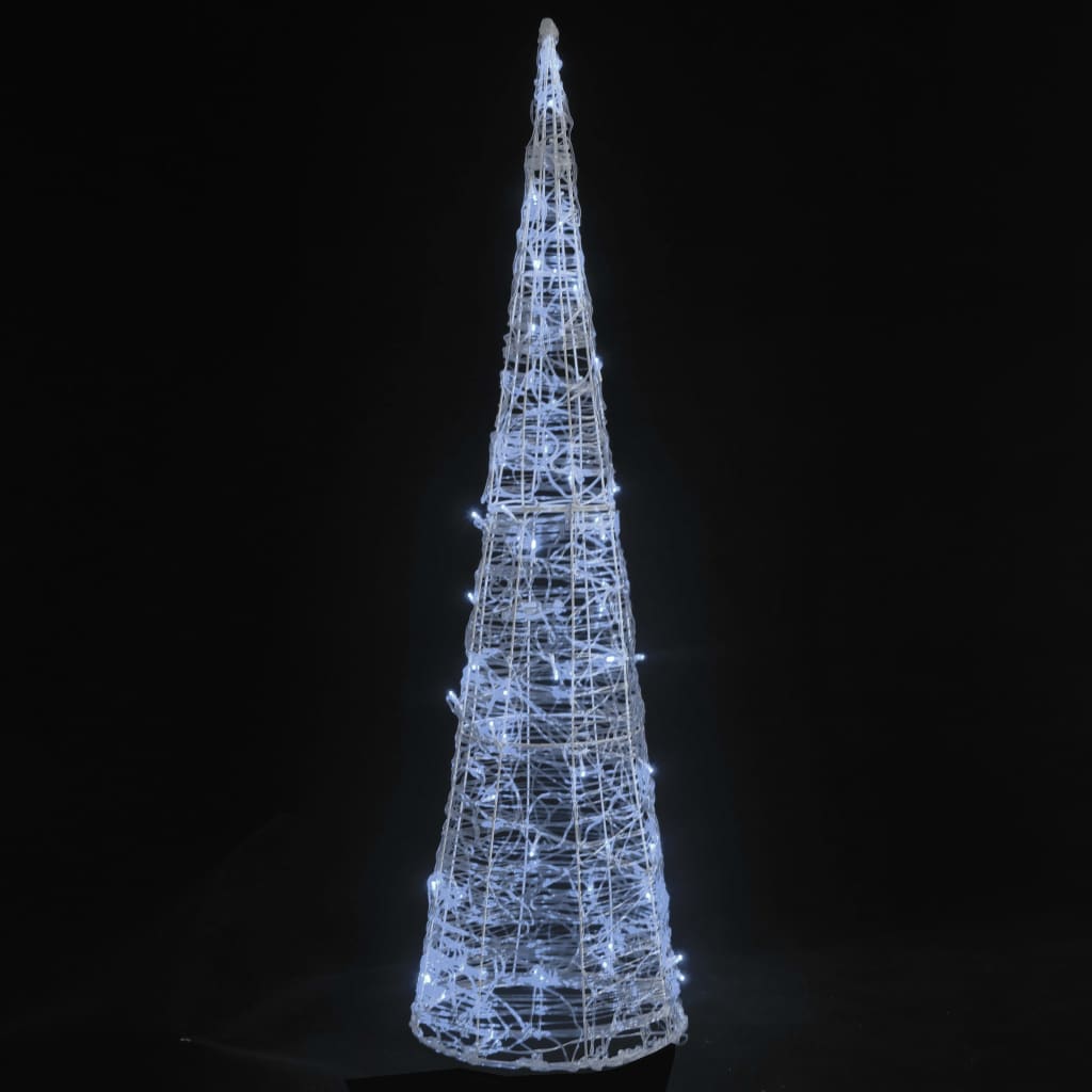 LED-koristevalopyramidi kylmä valkoinen akryyli 90 cm - Harrastajankoti.fi