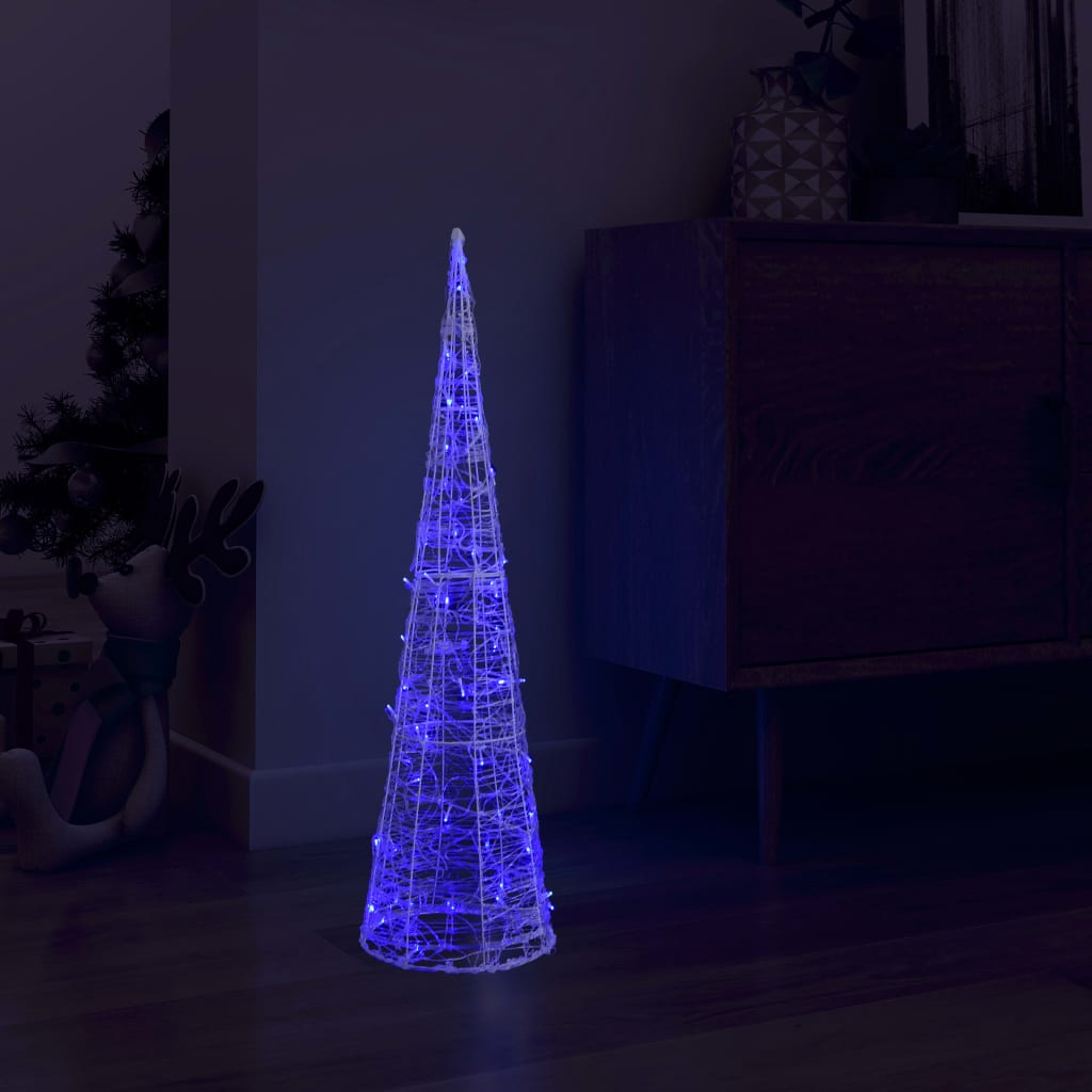 LED-koristevalopyramidi sininen akryyli 90 cm - Harrastajankoti.fi