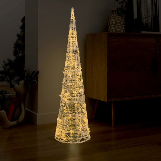 LED-koristevalopyramidi lämmin valkoinen akryyli 120 cm - Harrastajankoti.fi