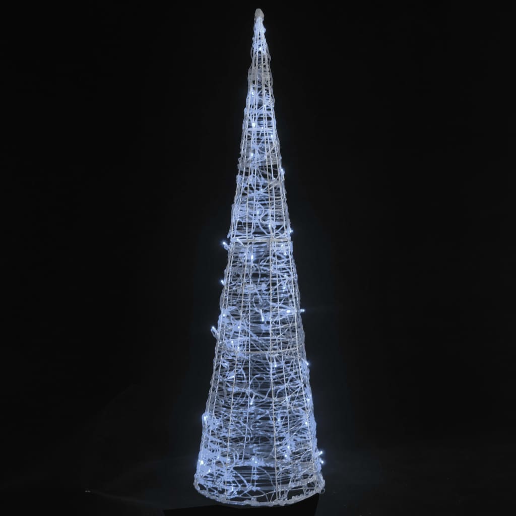 LED-koristevalopyramidi kylmä valkoinen akryyli 120 cm - Harrastajankoti.fi