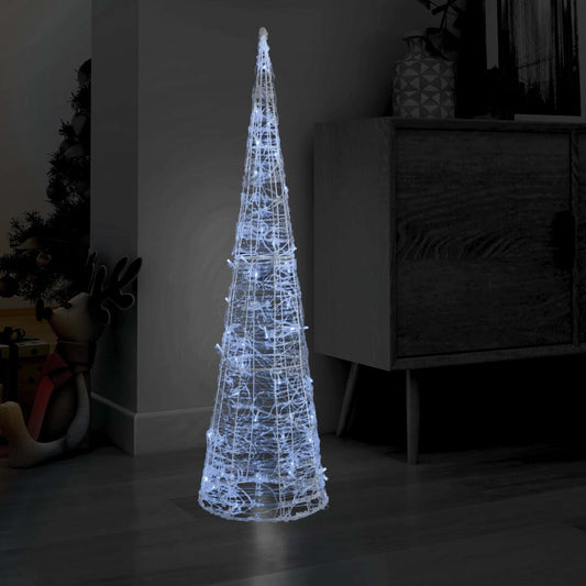 LED-koristevalopyramidi kylmä valkoinen akryyli 120 cm - Harrastajankoti.fi