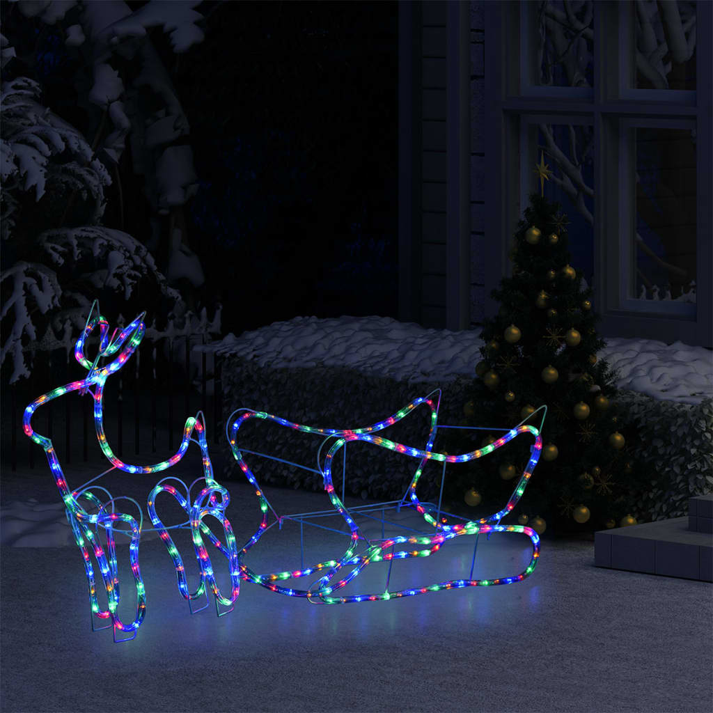 Poro ja reki joulukoriste ulkokäyttöön 252 LED-valoa - Harrastajankoti.fi