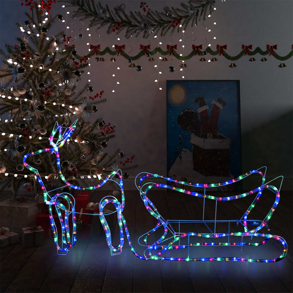 Poro ja reki joulukoriste ulkokäyttöön 252 LED-valoa - Harrastajankoti.fi