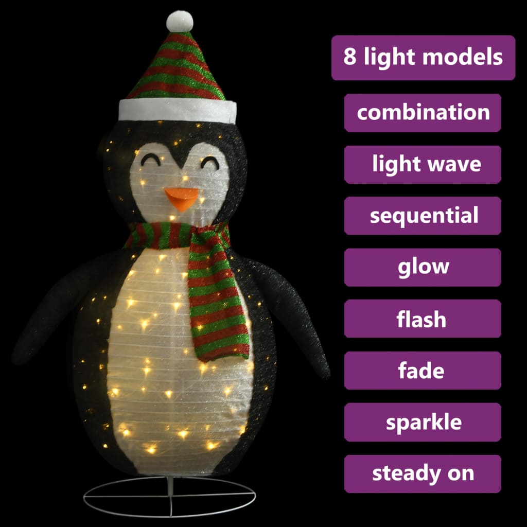 Pingviini joulukoriste LED-valoilla ylellinen kangas 90 cm - Harrastajankoti.fi