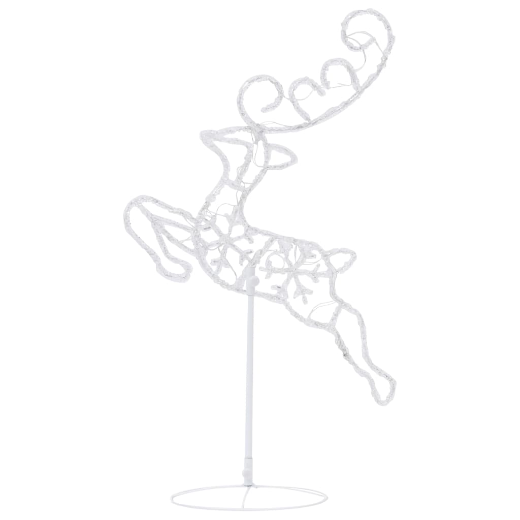 Lentävät jouluporot ja reki akryyli 260x21x87cm lämmin valkoinen - Harrastajankoti.fi