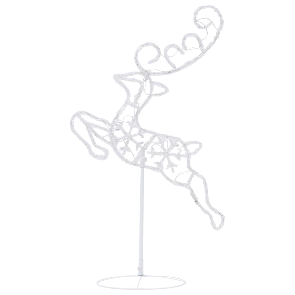 Lentävät jouluporot ja reki akryyli 260x21x87cm värikäs - Harrastajankoti.fi