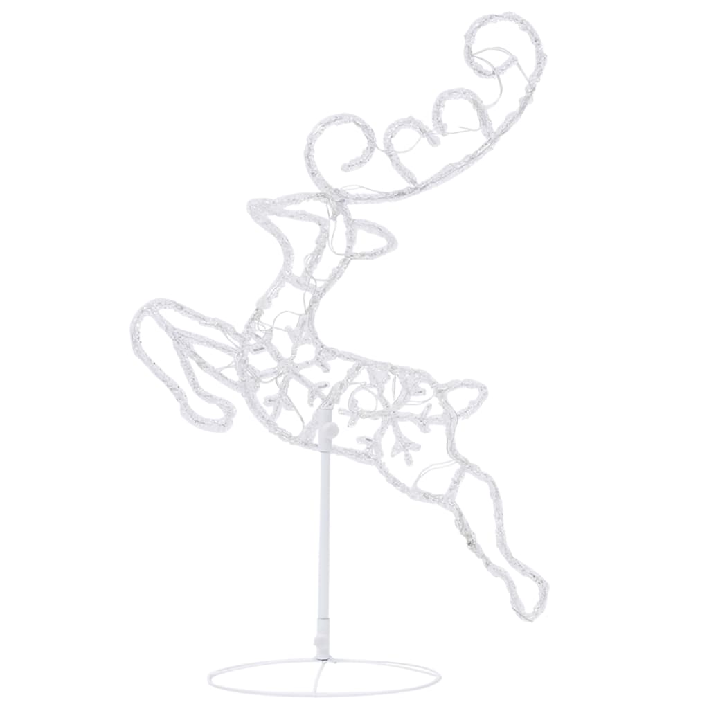 Lentävät jouluporot ja reki akryyli 260x21x87cm värikäs - Harrastajankoti.fi