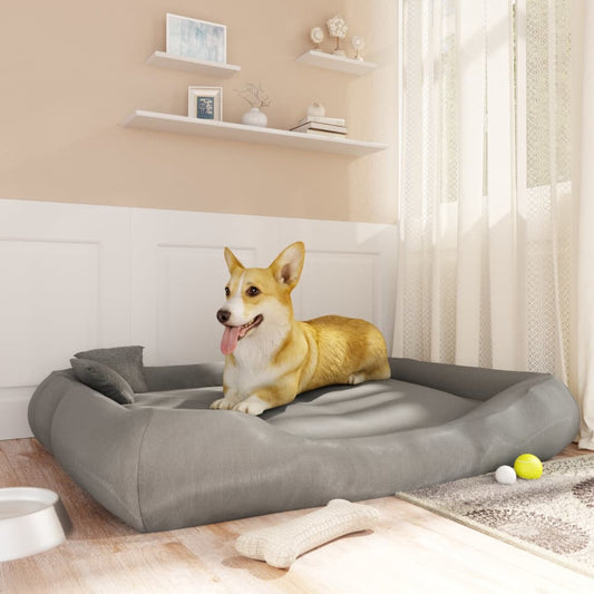 Koiran sänky tyynyillä harmaa 135x110x23 cm Oxford kangas - Harrastajankoti.fi