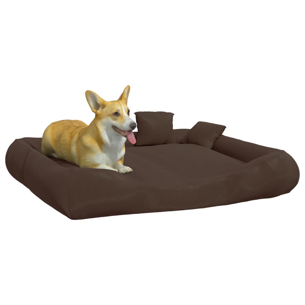 Koiran sänky tyynyillä ruskea 115x100x20 cm Oxford kangas - Harrastajankoti.fi