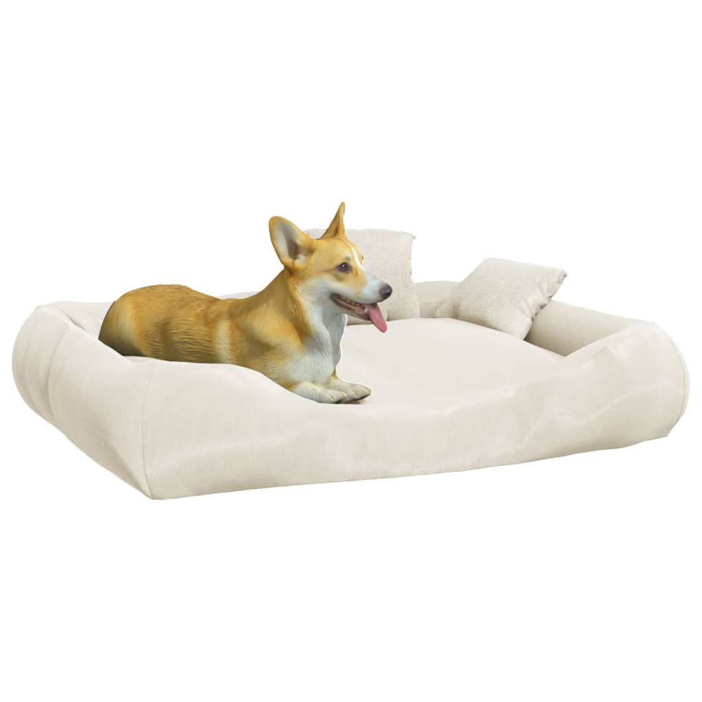 Koiran sänky tyynyillä beige 89x75x19 cm Oxford kangas - Harrastajankoti.fi