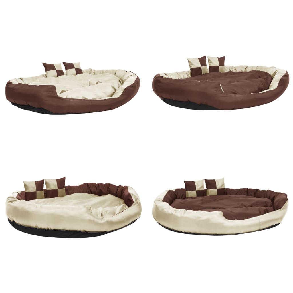 Kaksipuolinen pestävä koiran tyyny rusk. ja kerma 150x120x25 cm - Harrastajankoti.fi