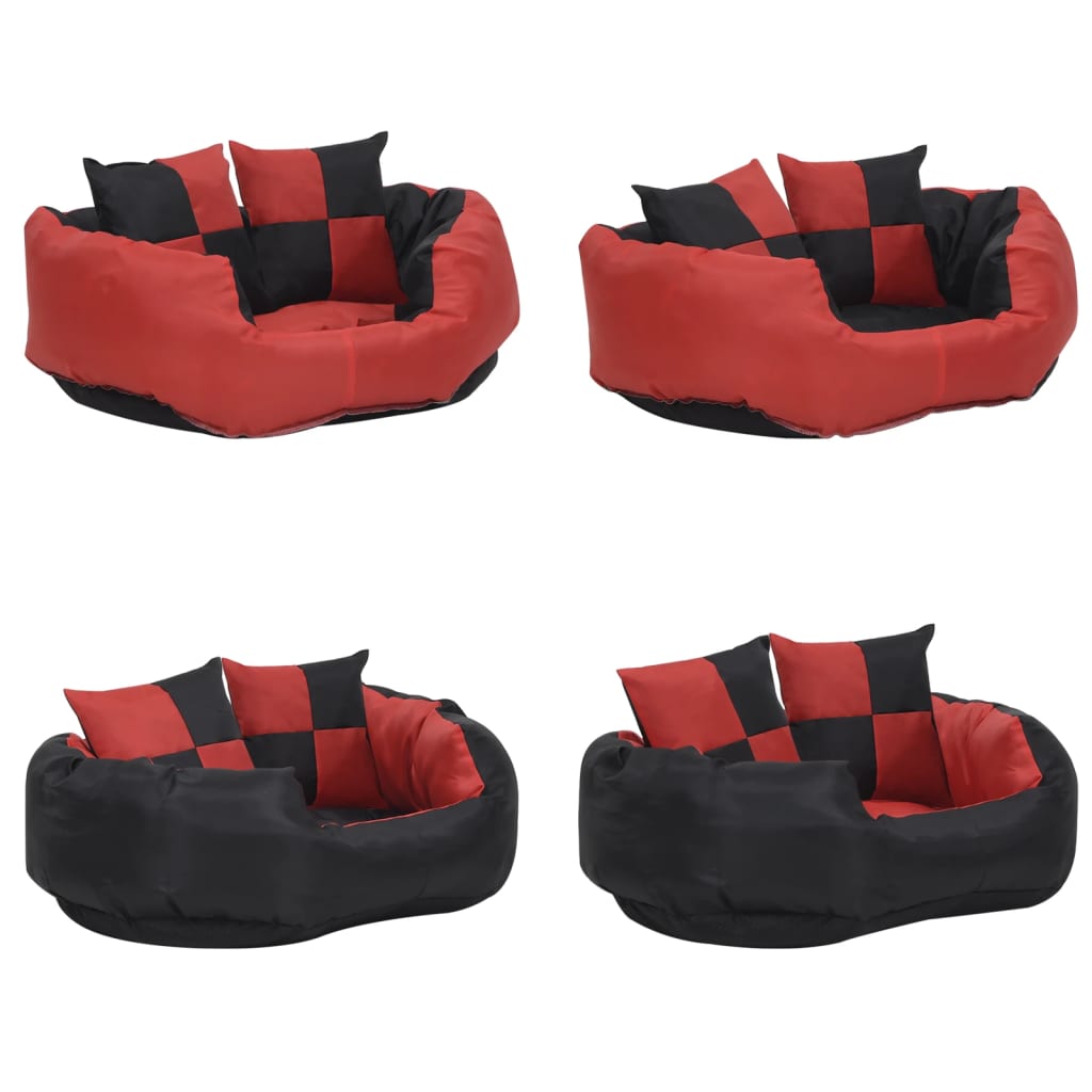 Kaksipuolinen pestävä koiran tyyny punamusta 65x50x20 cm - Harrastajankoti.fi